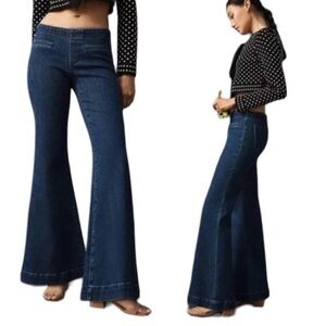 Anthropologie Pilcro Retro Pull-On Flare Jeans Denim Mid Rise Anthro
